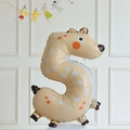 Cartoon giraffe number 5 foil balloon standing for children 5th birthday party decor - Animal Deer Style