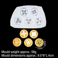 Silicone mold for mini Chinese pastries like dumplings and baozi with steamer base - 5-Hole Chinese Pastry Shaped Mold (B810) / Clear