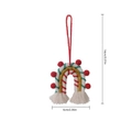 Rainbow Christmas ornament in red, white, and green with tassels, 5.51 inches tall - US 6