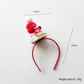 Serre-tête de Noël avec spirale en peluche rouge et broderie dorée raffinée - Serre-Tête Chapeau De Noël Style A