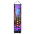 Meditation wall hanging with seven chakras and flower of life pattern and black tassels - 32.5x130cm / Style 5-Chakra Aura Figure