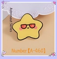 Cartoon astronaut series yellow star acrylic pin badge with sunglasses and smile - Cool Space Star