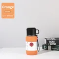 Orange 600ml insulated stainless steel water bottle with matte finish and black handle - 600ml / Orange Yellow