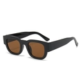 Retro black frame sunglasses with brown lenses, elegant UV protection eyewear for women - Black Frame Brown Lens