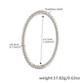 Bracelet à billes en acier inoxydable argenté poli avec fermoir cylindrique sécurisé - Style de Perle Ronde Polie (Z138) / Acier