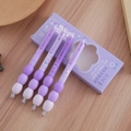Set di 4 penne gel viola a scatto con impugnatura ergonomica morbida e inchiostro rapido - Coniglio Viola (4 Pezzi/Scatola)