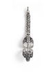 Gothic skull and spinal bone joint ring in antique silver finish on white background - Double Section Spine Style (8) / Silver