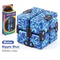 Water ripple blue Infinity Cube stress relief toy with matching purple packaging box - Stress Relief Cube (NO.168-8-16) / 7.8g / Water Ripple Blue