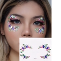 Iridescent face jewels and eye rhinestones sticker in teardrop and diamond shapes - FG311