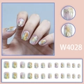 Set di 24 unghie finte a farfalla con sfumatura arcobaleno in varie dimensioni - Stile Sfumato Farfalla Arcobaleno (W4028)