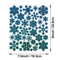 Weihnachts-Schneeflocken-Aufkleber mit blau-grünem Glitzerverlauf, 9x7.6 Zoll groß - Blau
