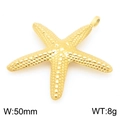 Golden starfish charm pendant with grainy texture and 50mm width dimension - Gold Sea Star (KLJ9959-Z)