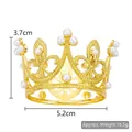 Detailed view of mini gold crown with dimensions 3.7cm height and 5.2cm diameter - Mini Gold 01