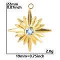 Dettaglio del ciondolo a stella dorato con cristallo blu e misure del prodotto - Solo Pendente (Senza Catena) / Oro