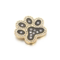 Colgante huella de gato dorada con diamantes brillantes y detalles en negro - Color Dorado (KLJ3826-Z)