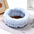 Polsino assorbente in pile di corallo azzurro per lavare il viso con morbida texture - Fascia per capelli blu (117#)