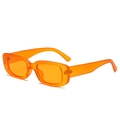 Vintage orange semi-transparent small frame sunglasses for a trendy dopamine style look - Orange Frame / Orange Lens