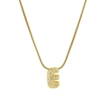 Golden letter E pendant necklace with sparkling pavé stones and fine snake chain - Necklace E / Gold