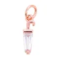 Rose gold umbrella pendant with baguette-cut crystal and micro-pave copper setting - L75 Umbrella / Rose Gold