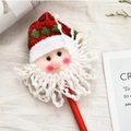 Crayon Père Noël avec bonnet tricoté rouge et vert pour papeterie de cadeau de Noël - Père Noël à Bonnet en Tricot / Tige Rouge