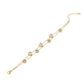 Double-layered gold chain bracelet featuring crystal heart and star charms with extension - Heart and Star Charm Style (2#)