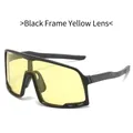 Sport sunglasses with matte black frames and yellow high-definition lenses for cycling - Black Frame Yellow Lens