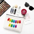 Weiße Kosmetiktasche aus Canvas mit Teacher Love Bleistift-Design und Reißverschluss - Stil D