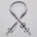 Adjustable wide replacement strap with purple geometric pattern and dark metal hooks - No. 620 Gunmetal Hook