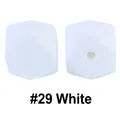 Perle ottagonali in silicone bianco da 17mm con 14 facette per gioielli fai da te - 29# Bianco