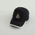 Casquette enfant légère respirante avec broderie ours marron et détail de sourire - 50-54cm / Noir