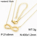Collana infinito placcata oro 18k con dimensioni 400x1,2mm e peso leggero di 3g - Stile Simbolo Infinito (KN235353-KFC)