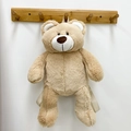 Cute light beige plush teddy bear backpack with adjustable cream straps for kids - Bear / Khaki