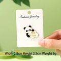 Cute panda enamel pin holding a white cloud with golden text on a display card - Boundless Love Panda