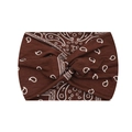 Elastic wide headband for women featuring a coffee paisley pattern with twist knot detail - 5-Brown Paisley