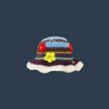 Handmade crochet bucket hat with colorful stripes and 3D floral accents for women - M (56-58cm) / Bee
