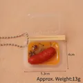 Miniature bento box keychain with tiny sausage and spices on 5.3cm x 4cm scale - Braised Sausage