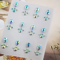 AB color teardrop rhinestone stickers set for fairy makeup decoration and face jewels - BJA-703 (AB Color Paw Print)