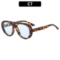 Occhiali da sole aviator alla moda con montatura tartarugata e lenti blu C7 - Montatura Tartarugata Lenti Blu