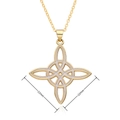 Gold Celtic knot cross pendant with white enamel filling and 22mm x 22mm dimensions - Gold White Two-tone Celtic Knot Style (D441)