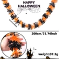 Ghirlanda di stelle filanti di Halloween nera e arancione con icone 200cm - Circa 2m di lunghezza / Nero Arancione
