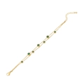 Bracciale dorato a doppio strato con ciondoli a stella verde smeraldo e moschettone - Stile Stella Verde (1#)