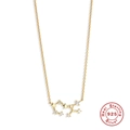Collar de signo zodiacal en plata 925 dorada con colgante de estrella y circón - Sagitario / Dorado