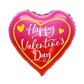 Pink gradient heart-shaped foil balloon with Happy Valentine's Day white lettering - 18 Inch Heart Pink Gradient Valentine TX122