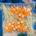 Bamboe fruitprikkers met sinaasappeldecoratie voor cocktails set van 100 stuks - 12cm/100 stuks / Sinaasappel