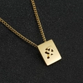 18K gold plated stainless steel Sagittarius constellation square pendant necklace - Sagittarius