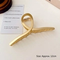 Large 12cm golden metal hair claw clip with strong spring for elegant hair styling - Matte Gold Large Cross Claw / Length approx 12cm