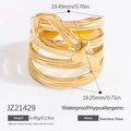 18K gold plated multi-layer wrap knot ring in waterproof stainless steel for women - Adjustable Open / Knotted Shape (JZ21429) / Gold