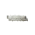 Barrettes à cheveux ondulées en alliage argenté avec texture pour queue de cheval - Argent Double Rangée Vague