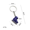 Portachiavi pattini a rotelle blu scuro in metallo con peso 17g e misure dettagliate - Blu X-959