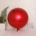 Metallic red 4D round aluminum foil balloon with a glossy mirror finish for party decor - 4D Sphere Bright Red / 15 Inch